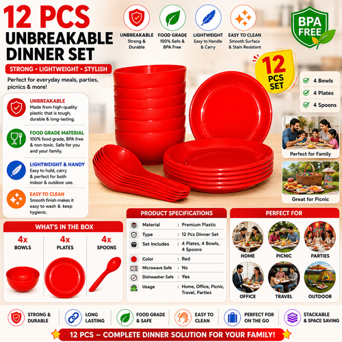 18-Piece BPA-Free Dinnerware Set | Bowls, Spoons & Saucers – RIZQORA