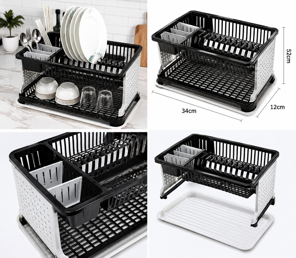 Kitchen Dish Drying Rack with Water Drain Tray | Multipurpose Kitchen Organizer - product photo 6