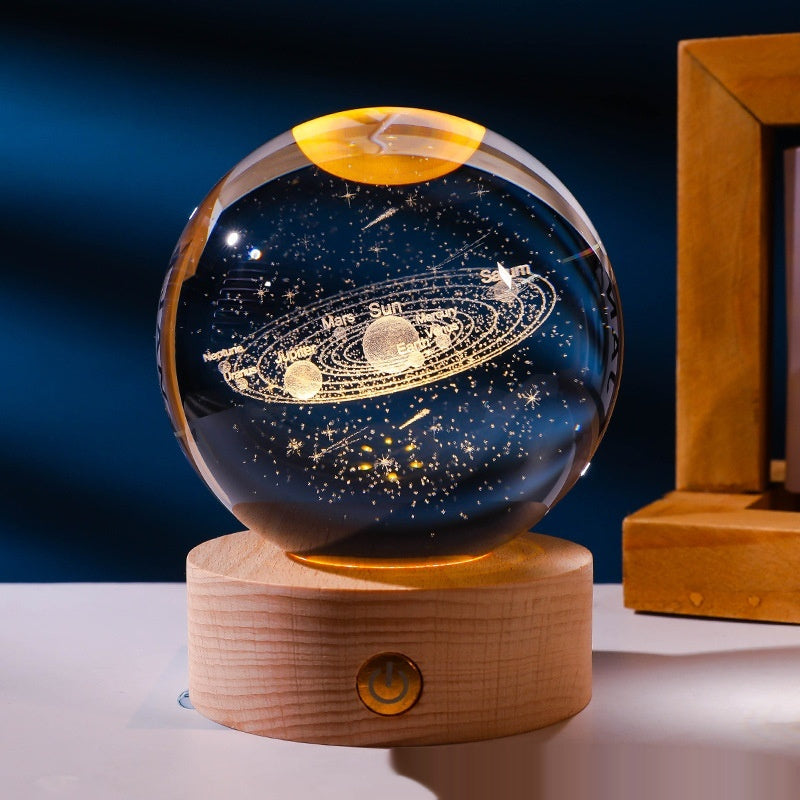 Luminous 3D Carved Crystal Ball Night Lamp - product photo 7