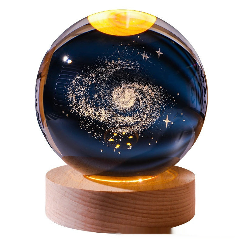 RIZQORA luminous 3D carved crystal ball night lamp