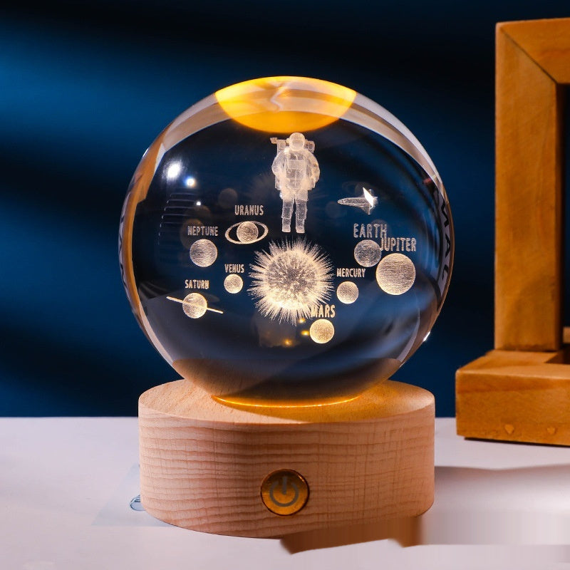 Luminous 3D Carved Crystal Ball Night Lamp - product photo 9