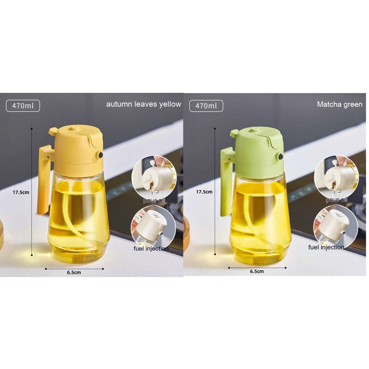 2-in-1 Olive Oil Sprayer & Dispenser Bottle – 470ml - product photo 19