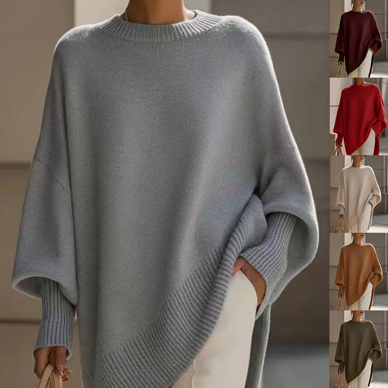 Women’s Macaron Color Loose Pullover Sweater – Casual Thick Knit Top