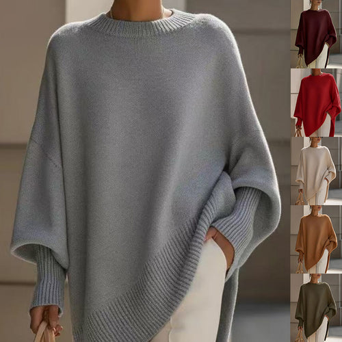 Women’s Macaron Color Loose Pullover Sweater – Casual Thick Knit Top