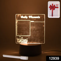 12939 Creative Visualization Lamp 3 Dacrylic Decorative Lamp For Creative Keeps Notes Drawing Table Lamp For Home Decor  Bedroom  Gift  Office Decoration  Erasable Board (Heart-shape  1 Pc)