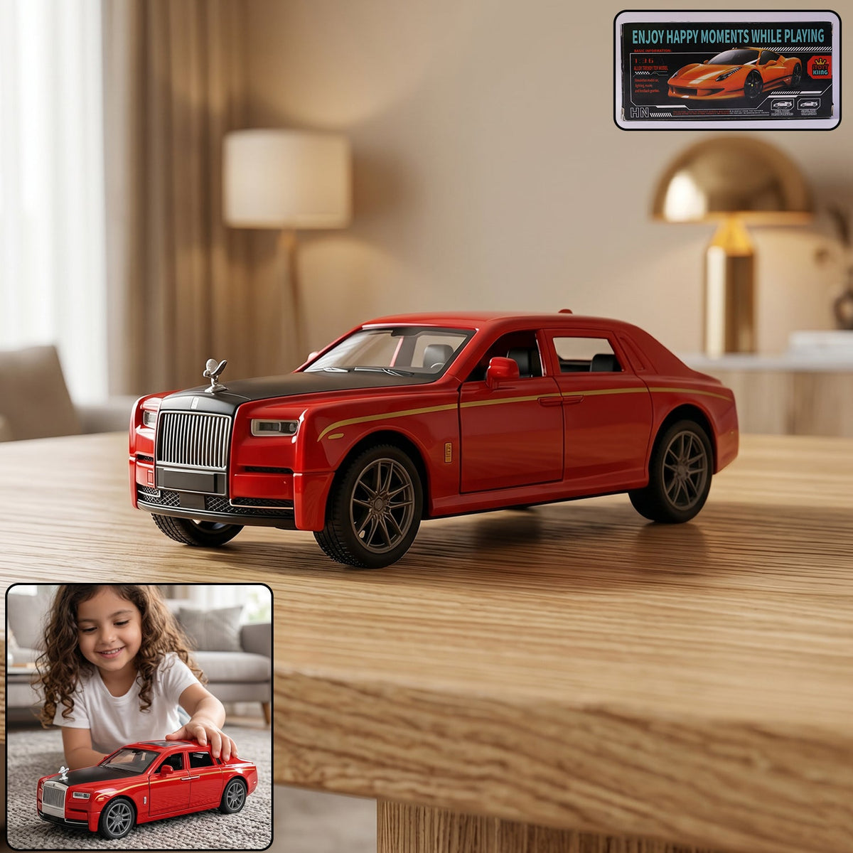 Die-cast Metal Pull-back Luxury Sedan Model Toy Car With Openable Doors (1 Pc)
