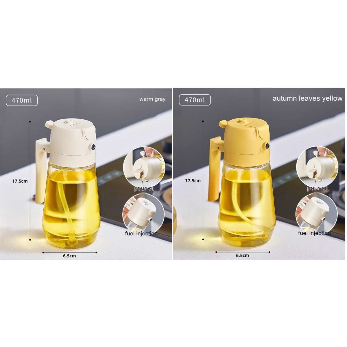 2-in-1 Olive Oil Sprayer & Dispenser Bottle – 470ml - product photo 16
