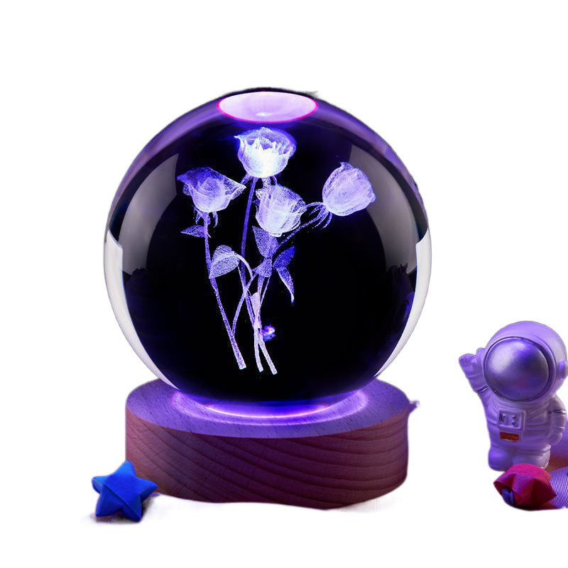 Crystal Moon Night Lamp with USB LED Base | 3D Crystal Lamp – RIZQORA - product photo 5