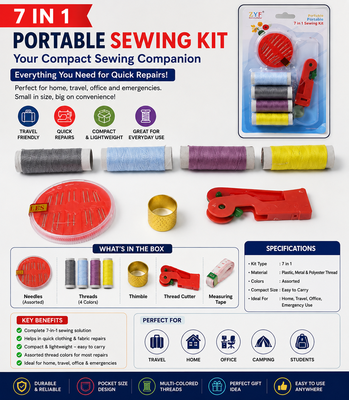 7-in-1 Mini Sewing Kit