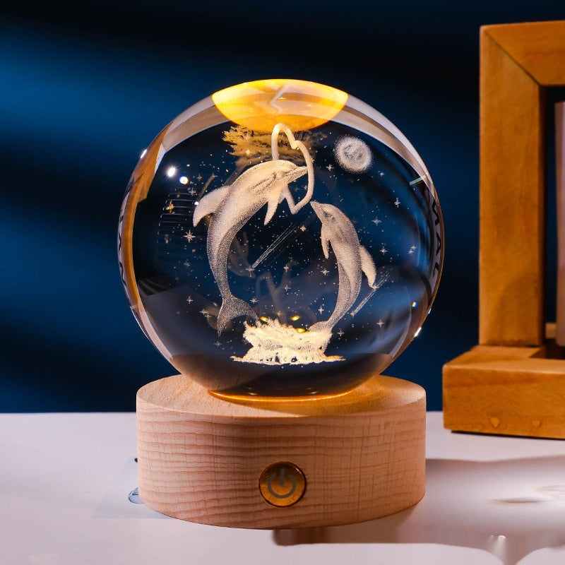 Luminous 3D Carved Crystal Ball Night Lamp - product photo 10