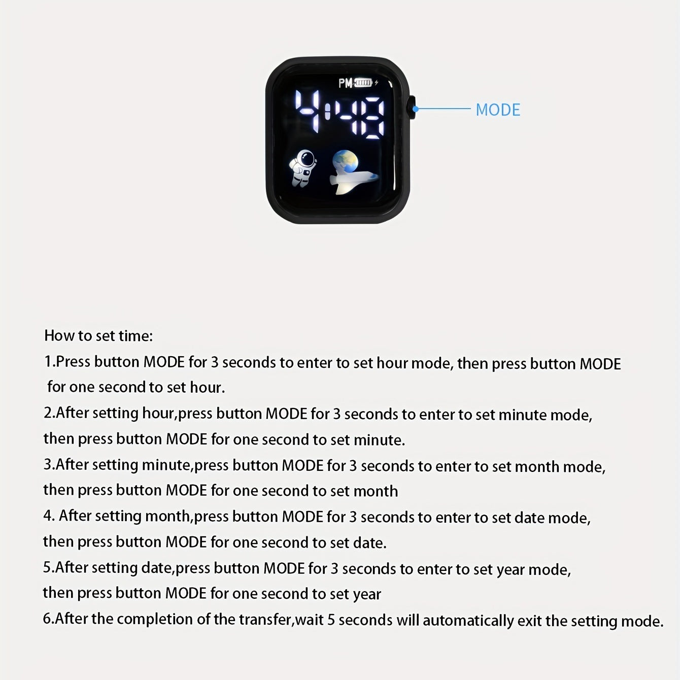 LED Digital Waterproof Sports Watch – Unisex - product photo 10