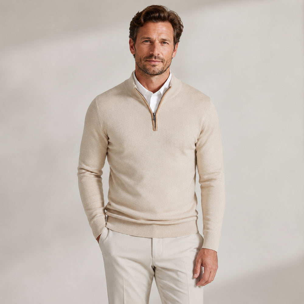 Men's Stand-Neck Knitted Casual Set