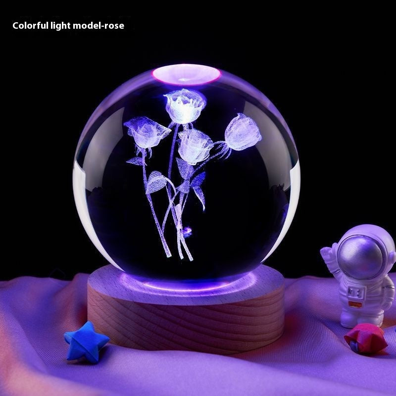 Crystal Moon Night Lamp with USB LED Base | 3D Crystal Lamp – RIZQORA - product photo 6