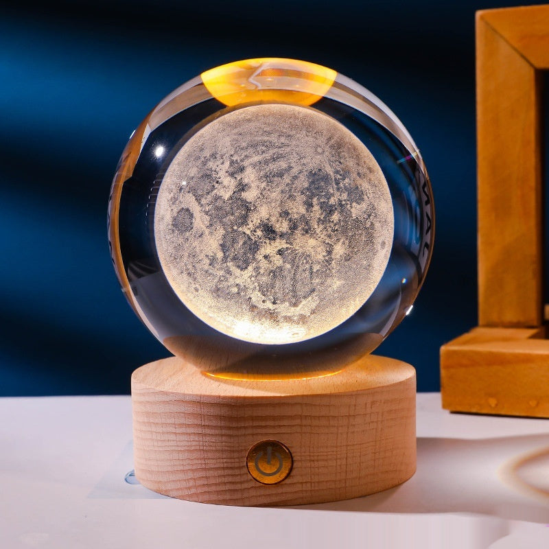 Luminous 3D Carved Crystal Ball Night Lamp - product photo 6