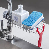 RIZQORA adjustable stainless steel sink drain rack organizer