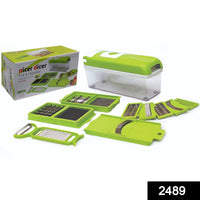 RIZQORA vegetable chopper with interchangeable stainless steel blades