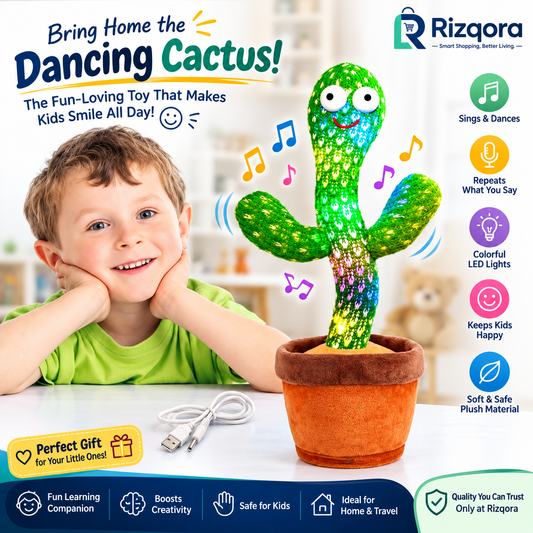 Talking & Dancing Cactus Toy with Music and Voice Recording