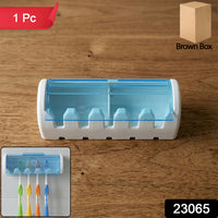 Wall Mounted Toothbrush Holder With Protective Cover (1 Pc)
