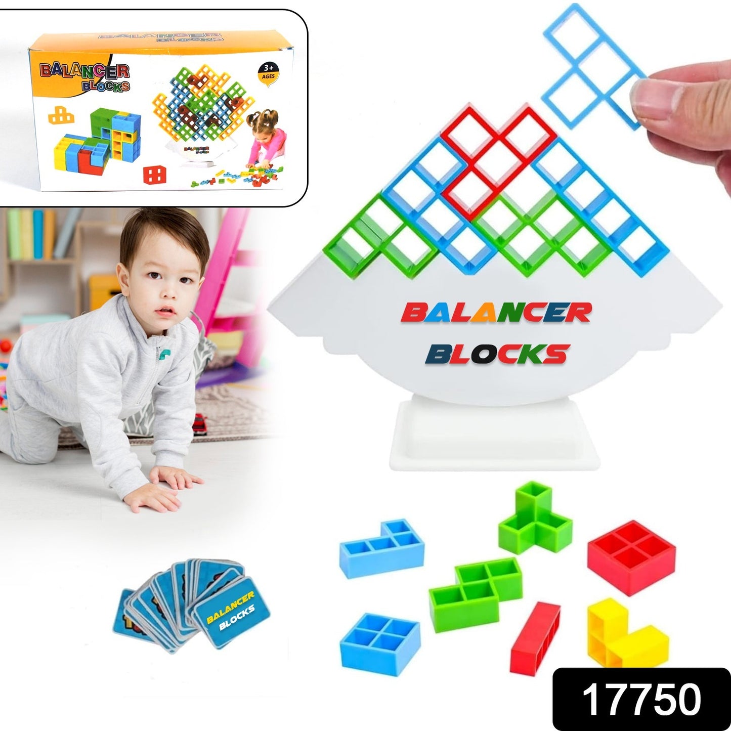 RIZQORA 3D tower balance stacking game for kids