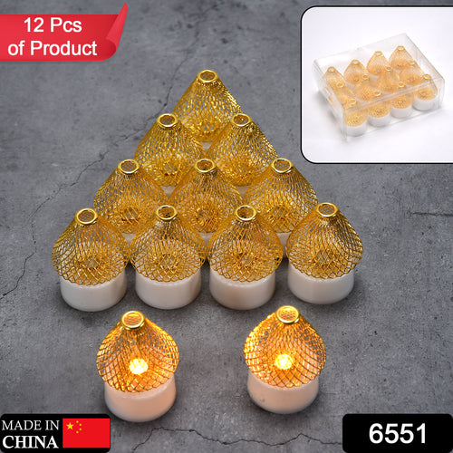 12Pcs Flameless LED Tea Light Candles – Battery Operated Decorative Lights