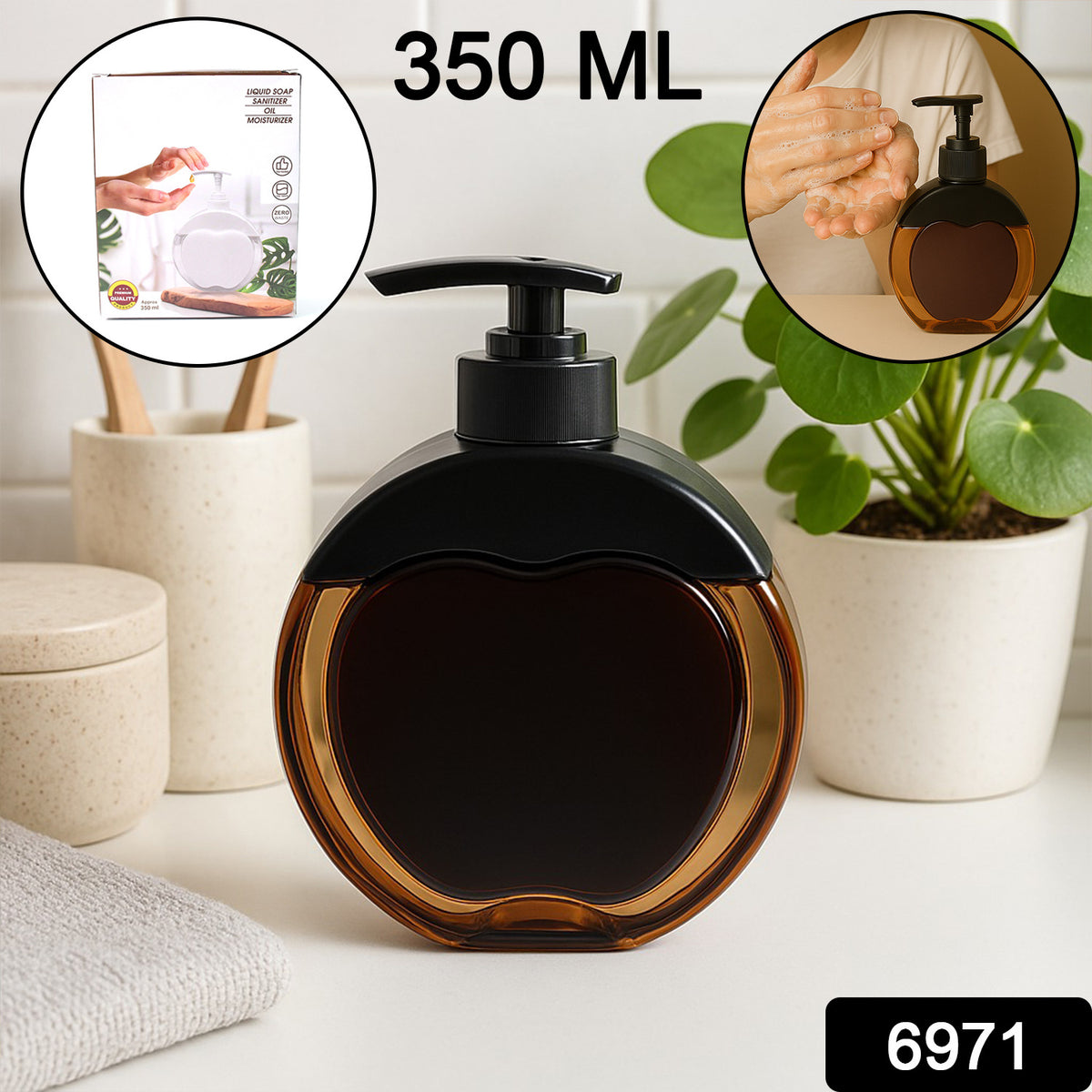 RIZQORA apple-shaped refillable soap dispenser, 350ml