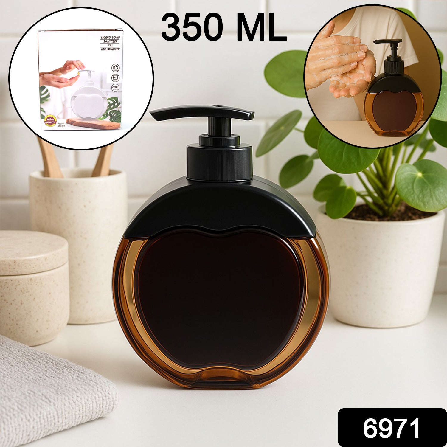 RIZQORA apple-shaped refillable soap dispenser, 350ml