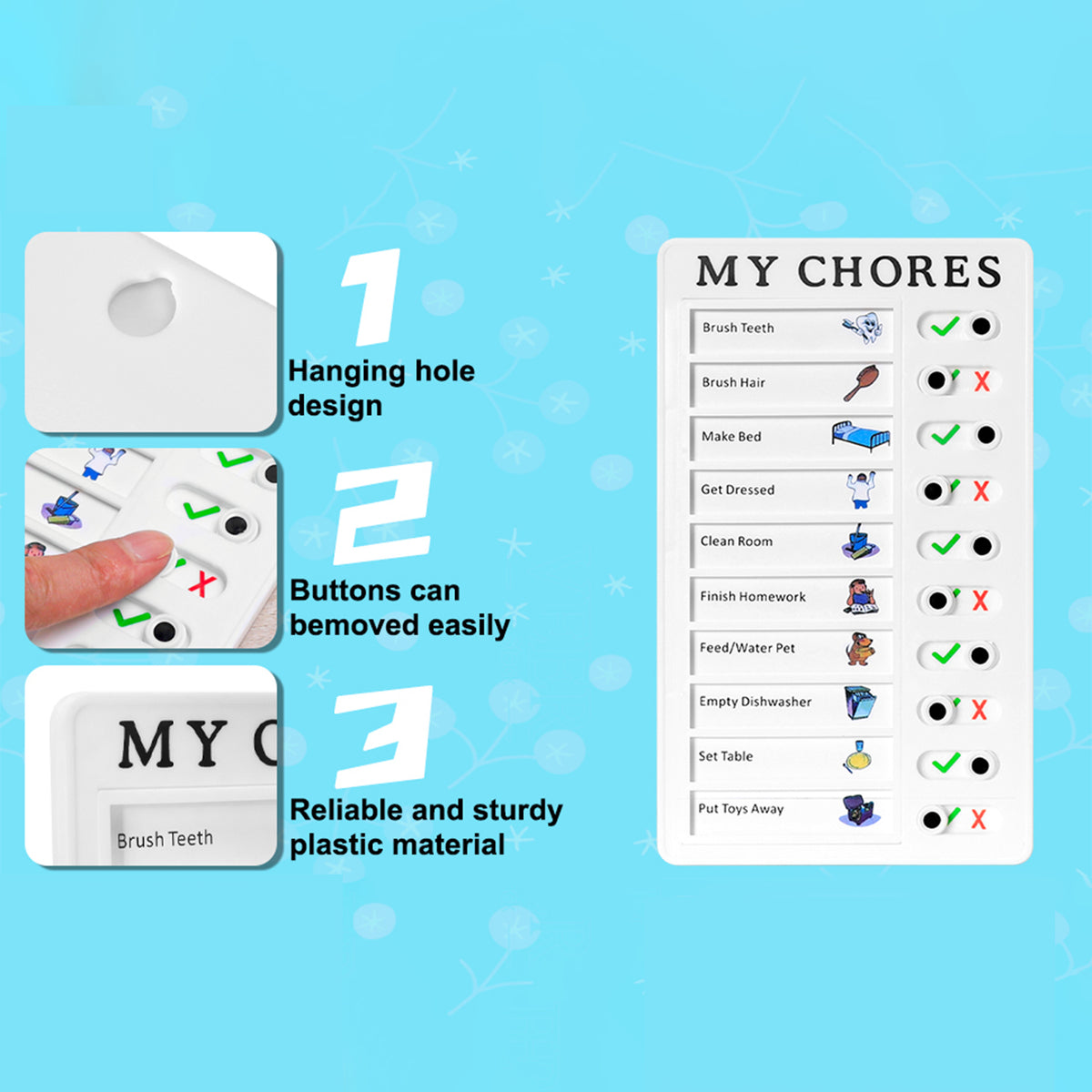 4448 Portable My Chores Home Note Board Management Planning Memo Boards Reminding Time. (Size - 20x12cm)