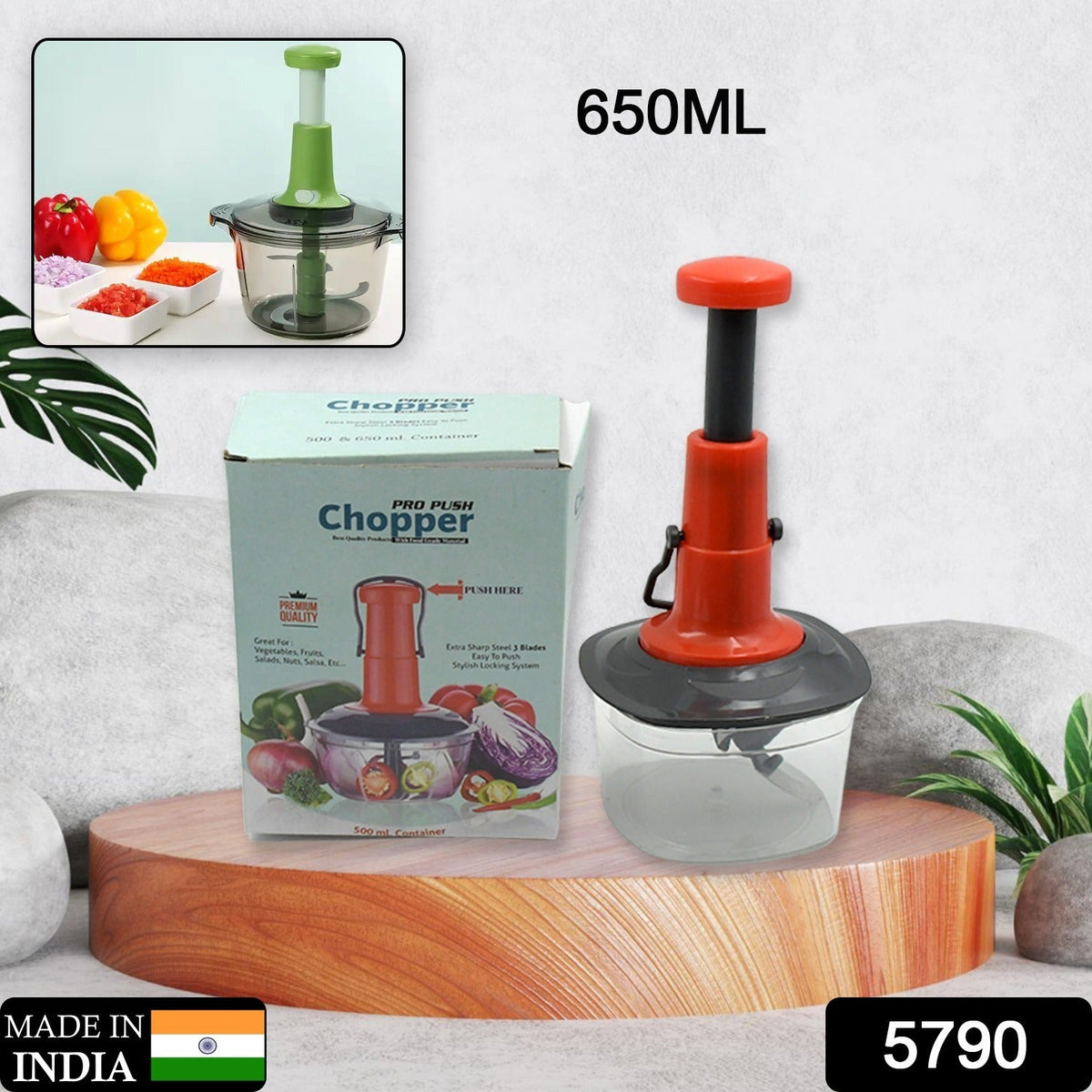 RIZQORA push chopper stainless steel blades