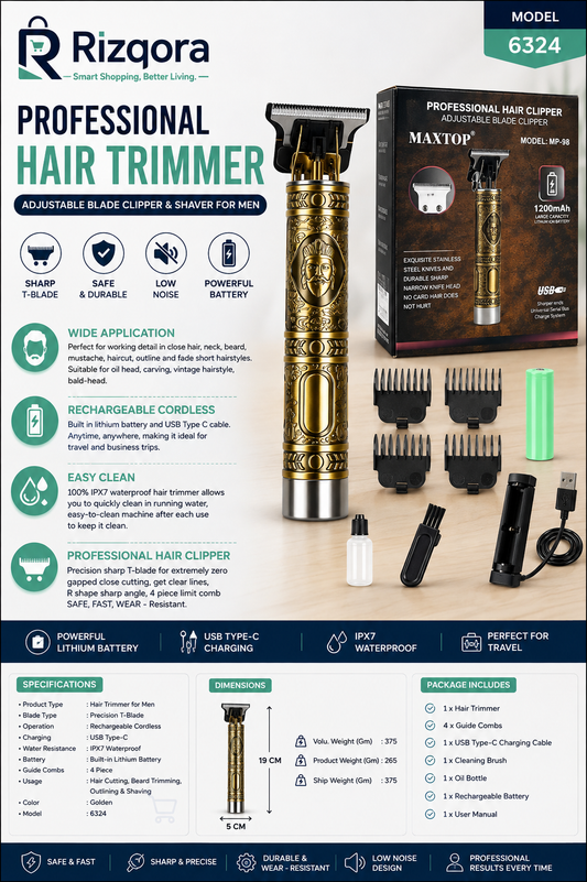 Hair Trimmer For Men Hair Style Trimmer Professional Hair Clipper Adjustable Blade Clipper Shaver For Men