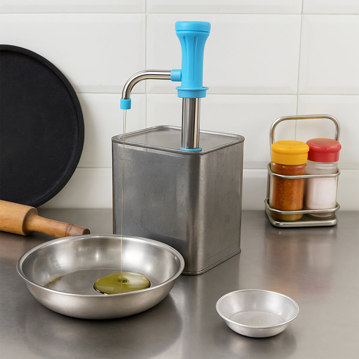 Supermom Manual Stainless Steel Oil Pump Dispenser (1 Pc)