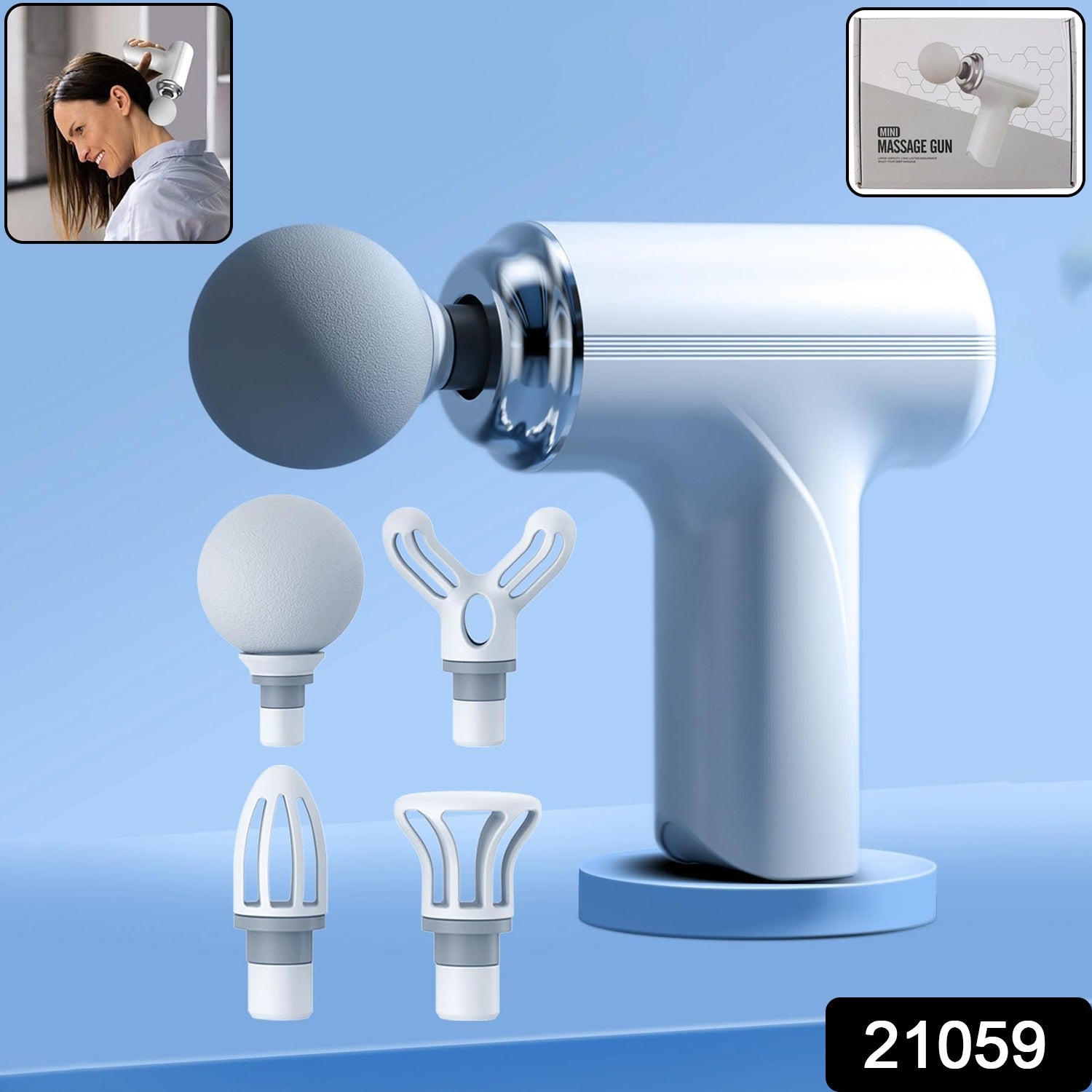RIZQORA portable electric massage gun with 4 heads