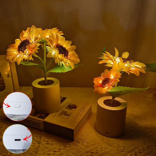 RIZQORA rechargeable sunflower LED decorative desk lamp