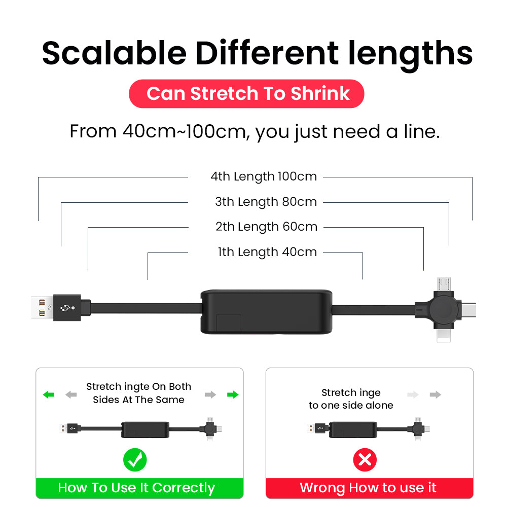 4-in-1 Retractable Charging Cable with Phone Stand - product photo 9