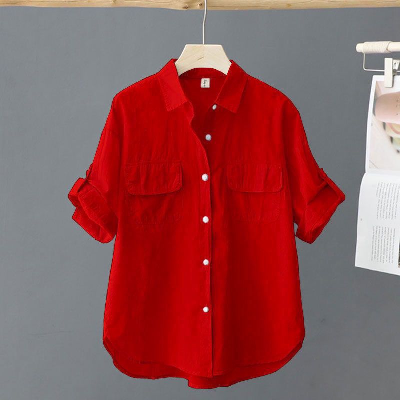Elegant Solid-Tone Blouse for Women | Korean Style Casual Top