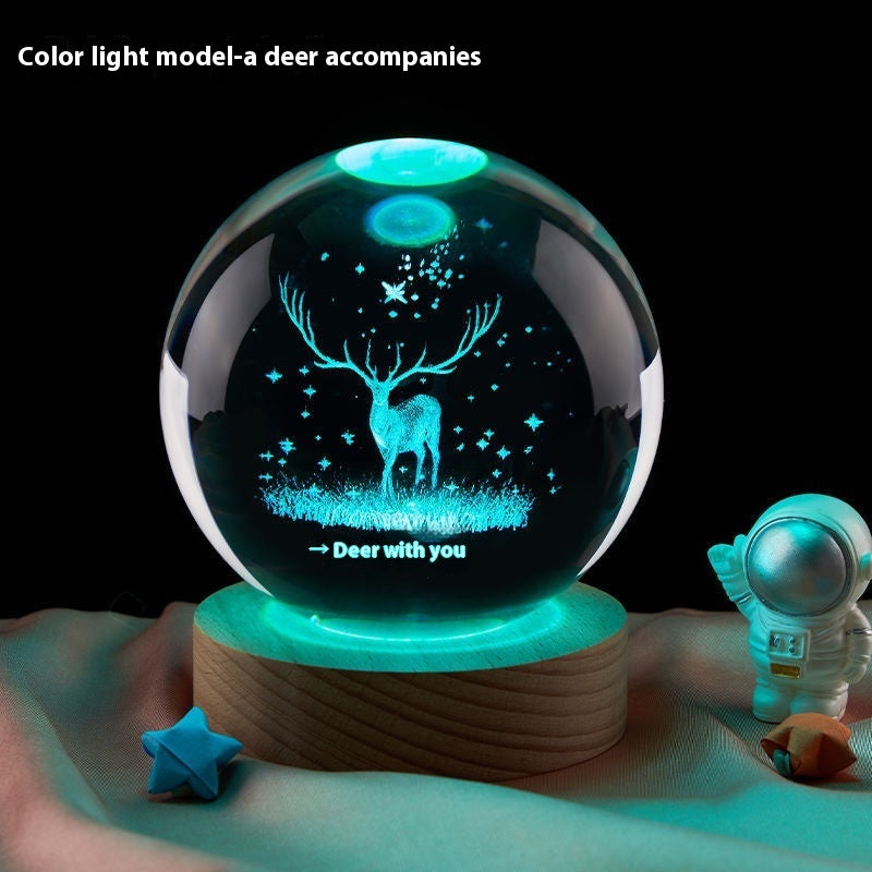Crystal Moon Night Lamp with USB LED Base | 3D Crystal Lamp – RIZQORA - product photo 9
