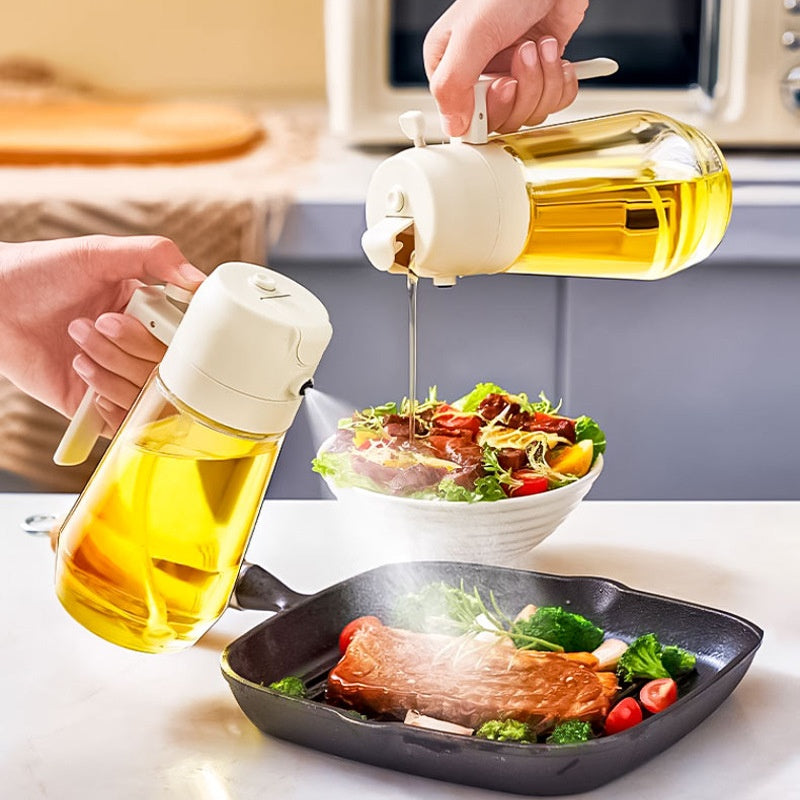 2-in-1 Olive Oil Sprayer & Dispenser Bottle – 470ml - product photo 3