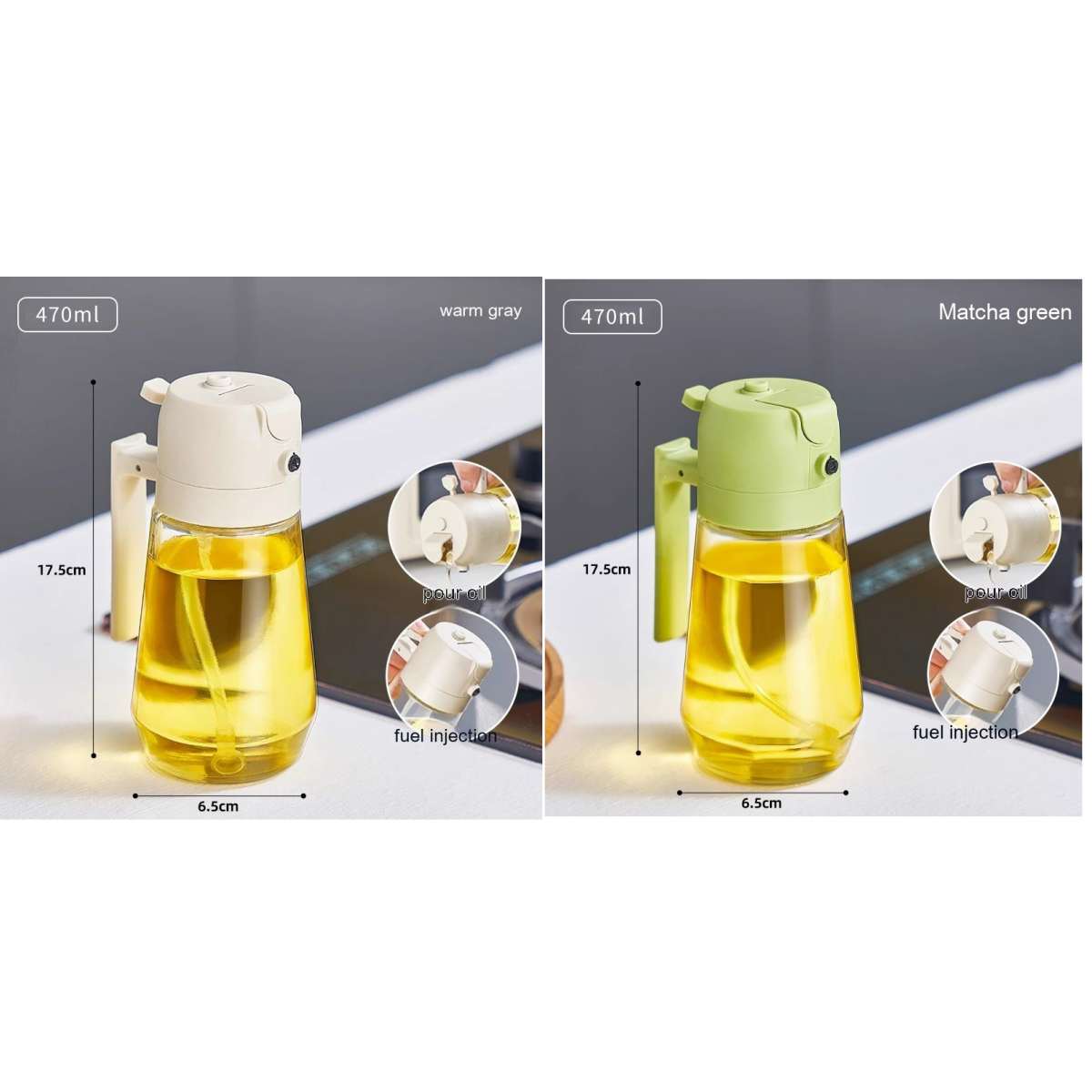 2-in-1 Olive Oil Sprayer & Dispenser Bottle – 470ml - product photo 17