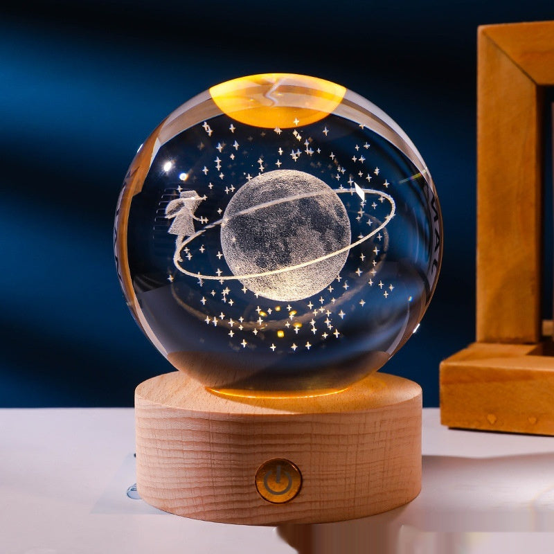 Luminous 3D Carved Crystal Ball Night Lamp - product photo 8