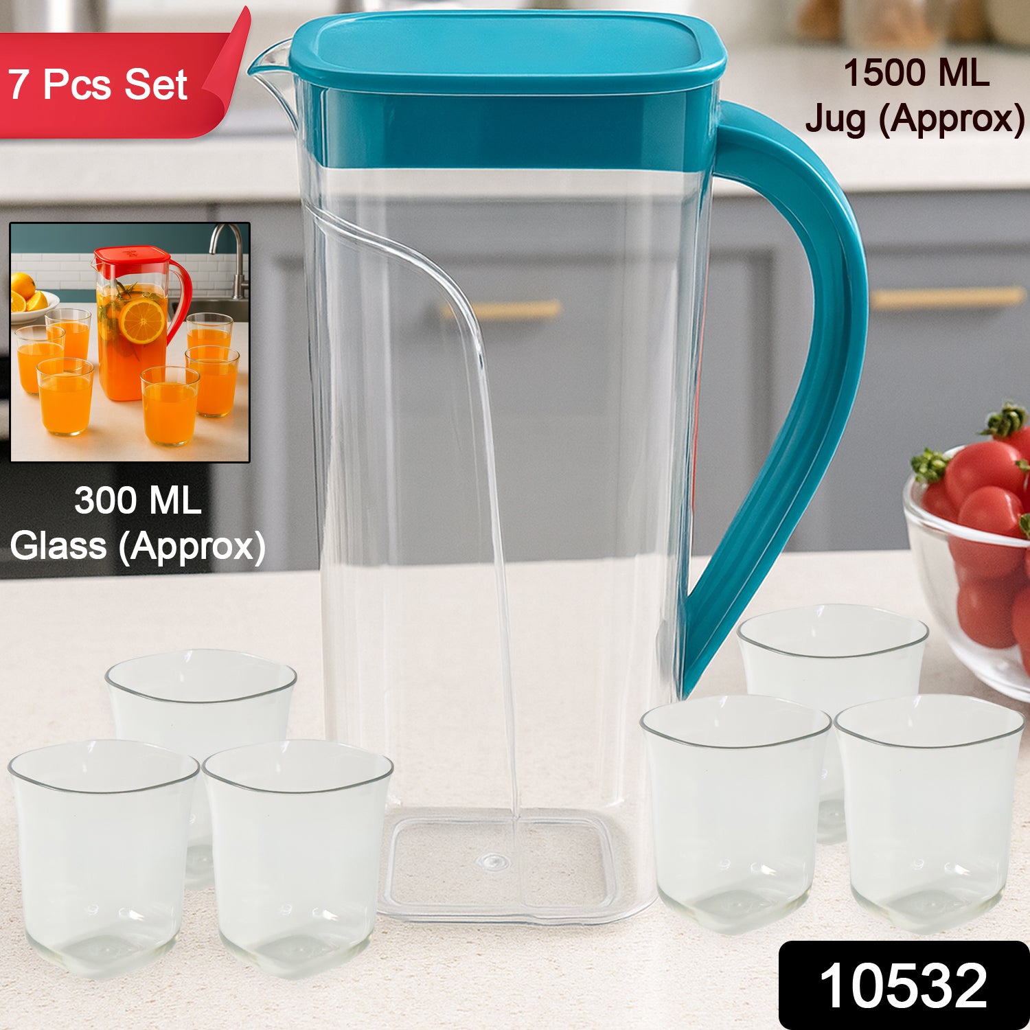 Supermom Marina Jug With 6 Glass Set
