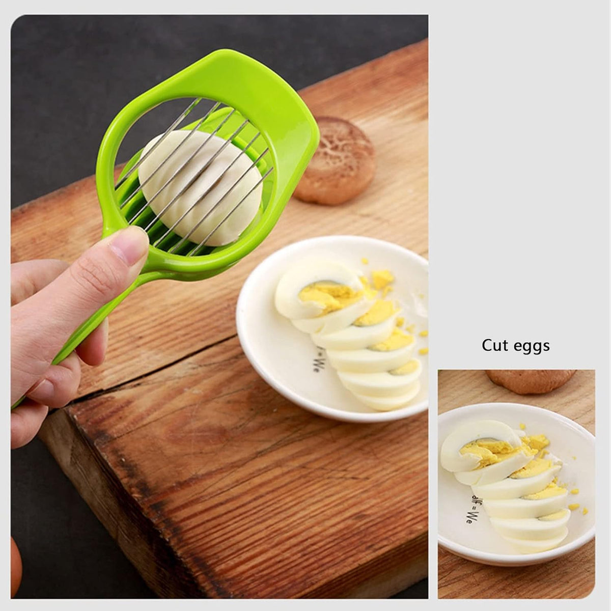 RIZQORA egg slicer slicing strawberries