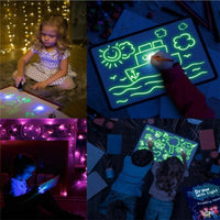 RIZQORA 3D magic light-up drawing pad for children