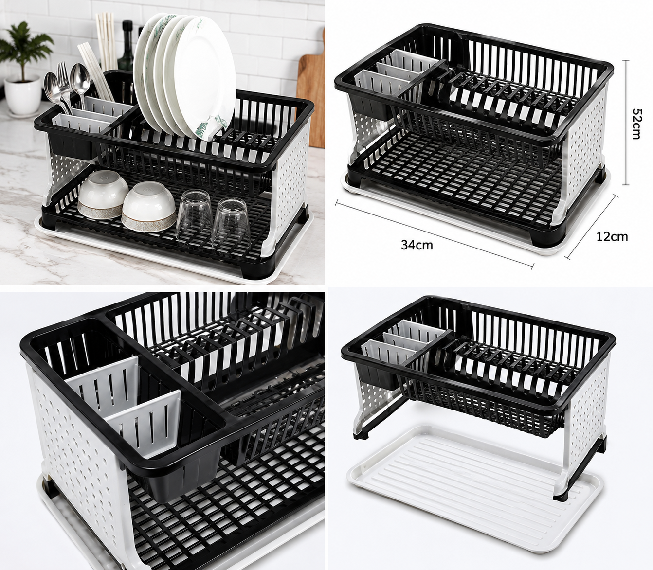Kitchen Dish Drying Rack with Water Drain Tray | Multipurpose Kitchen Organizer - product photo 6