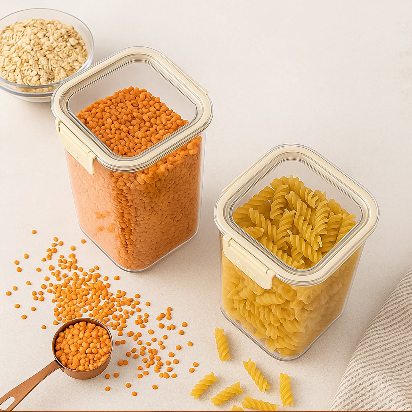 Apex Press N Lock Airtight Kitchen Storage Container Set (2pc1400ml) Approx