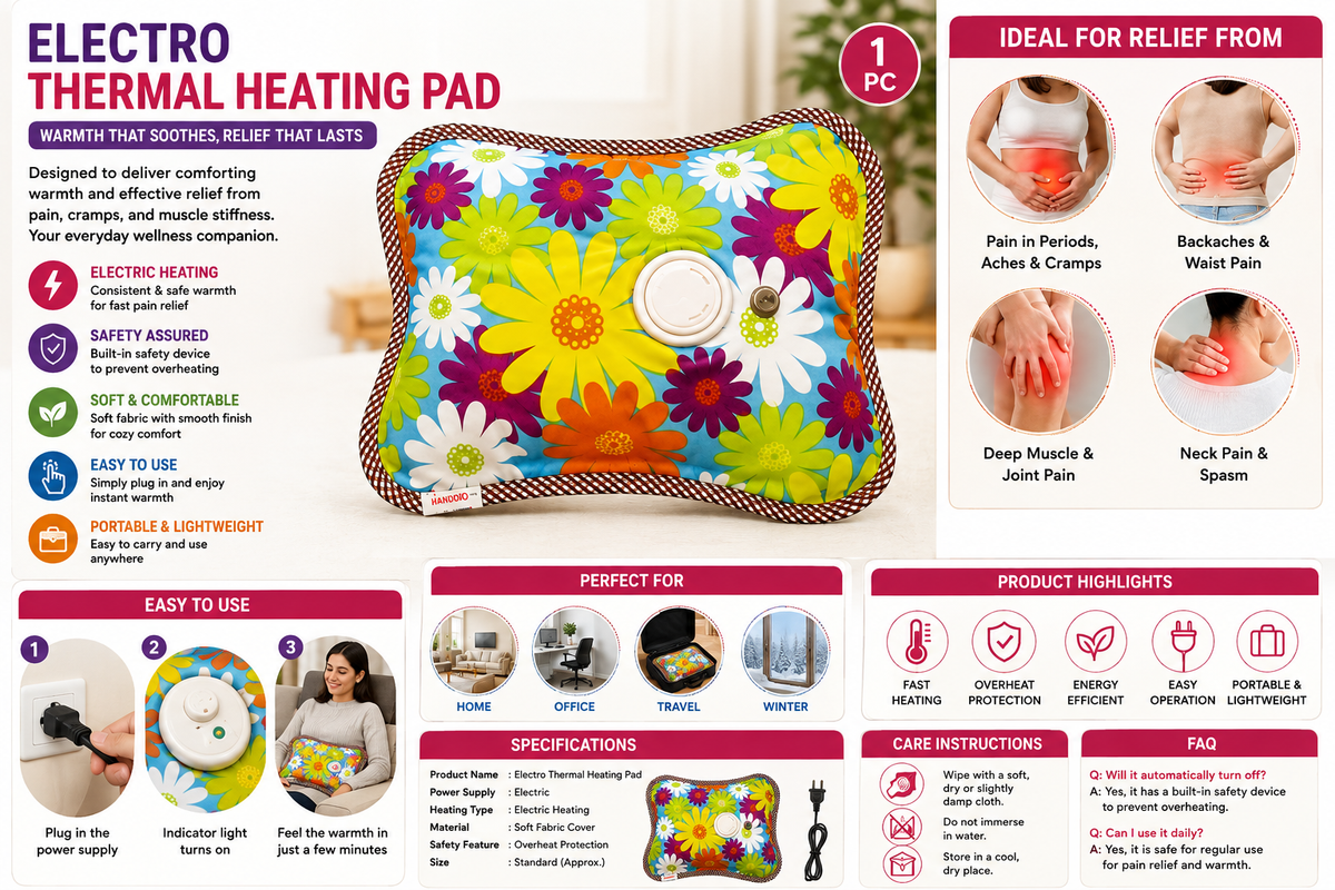 Rechargeable Electric Hot Water Bag | Portable Heating Pad – RIZQORA