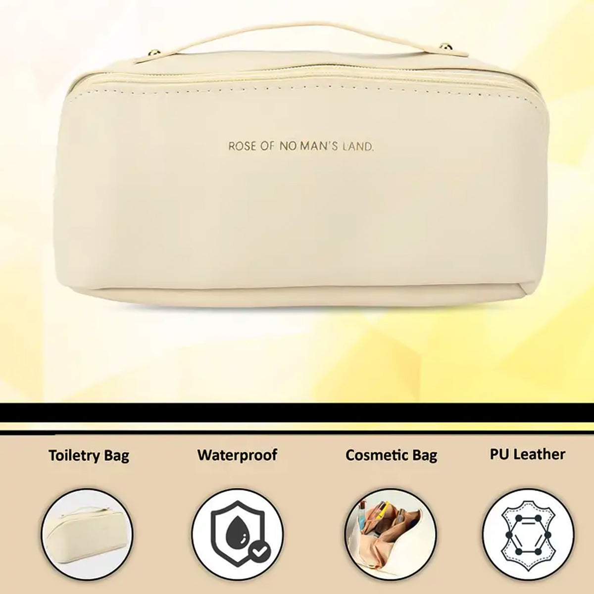 Premium Travel Makeup  Toiletry Organizer Pouch With Zipper  Handle(1 Pc)