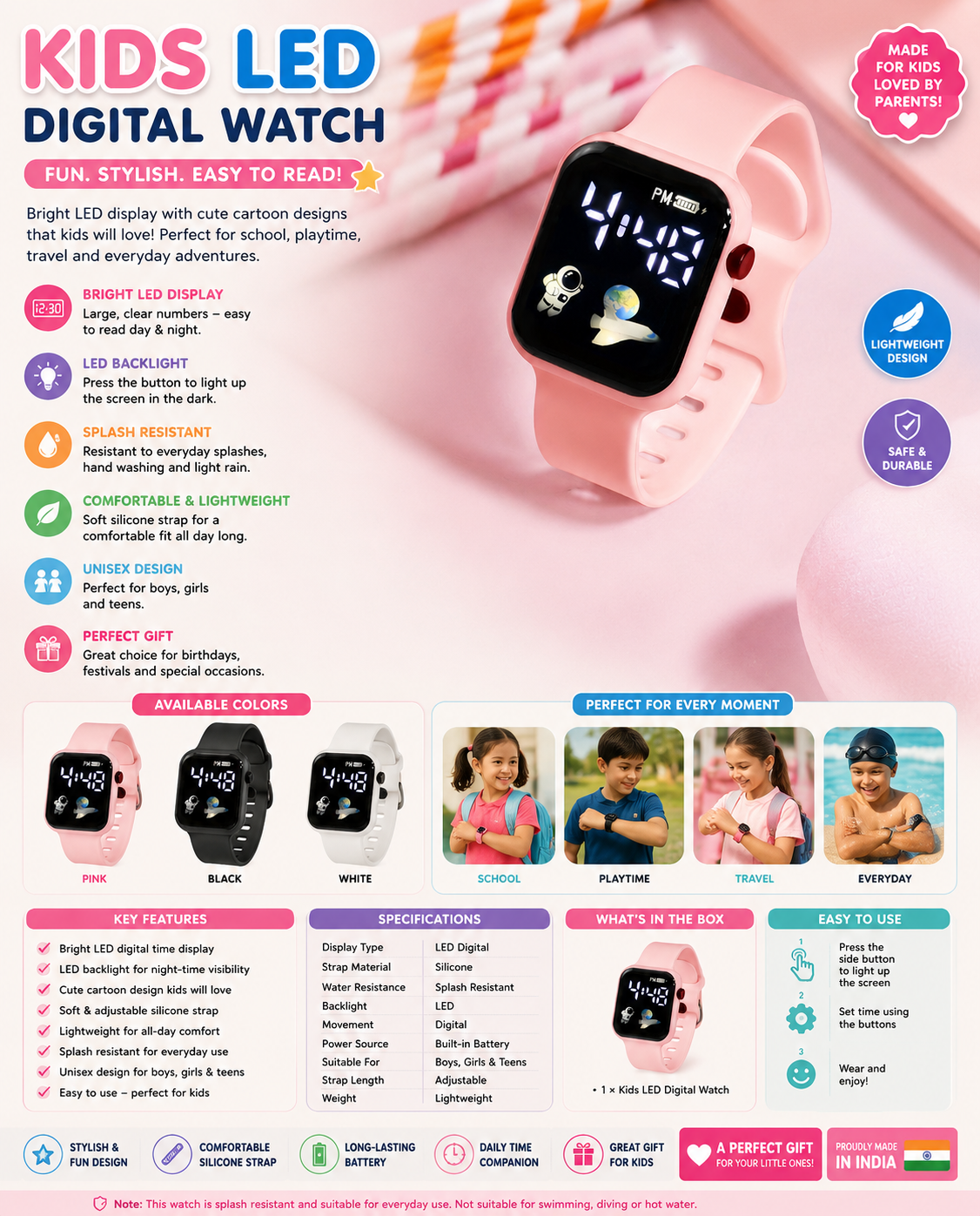 LED Digital Waterproof Sports Watch – Unisex