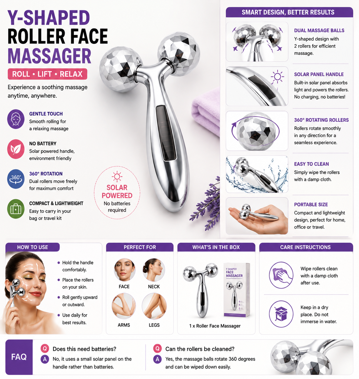 3D Roller Face & Body Massager - product photo 2