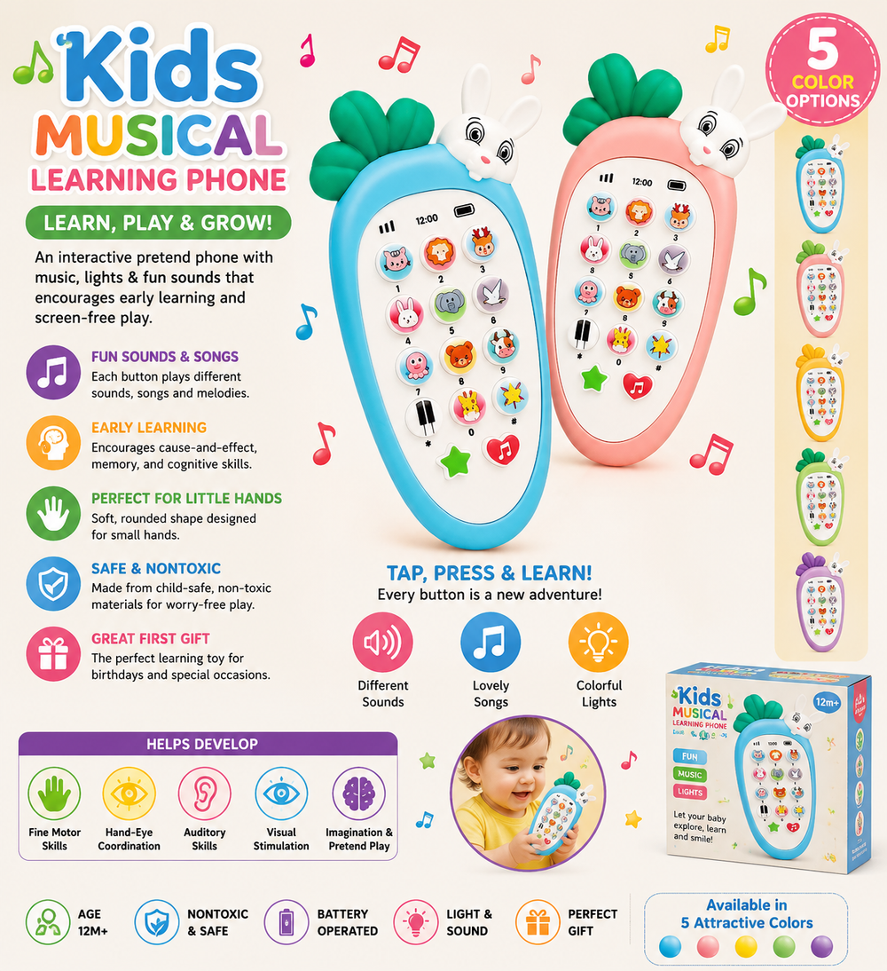 Musical Learning Phone Toy for Toddlers | RIZQORA