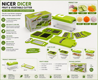 RIZQORA 14-in-1 jumbo manual vegetable chopper, grater and slicer