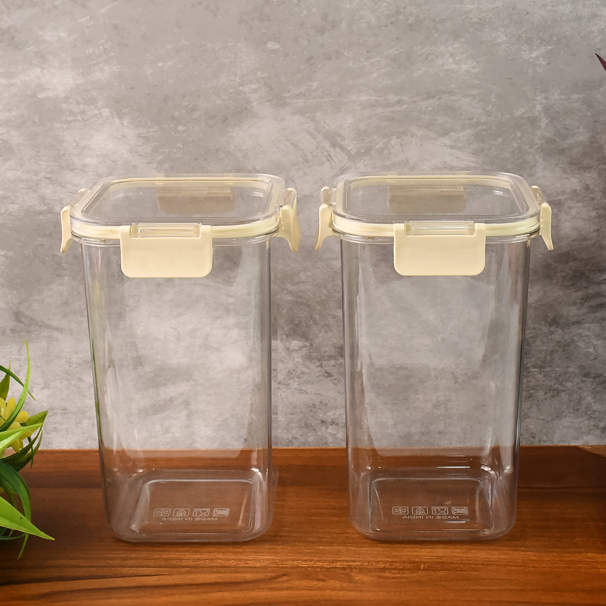 Apex Press N Lock Airtight Kitchen Storage Container Set (2pc1400ml) Approx